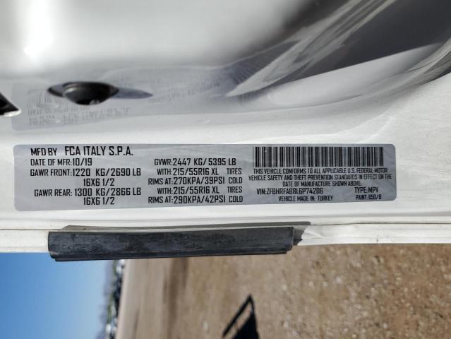 ZFBHRFAB8L6P74206 - 2020 RAM PROMASTER თეთრი ფოტო 13