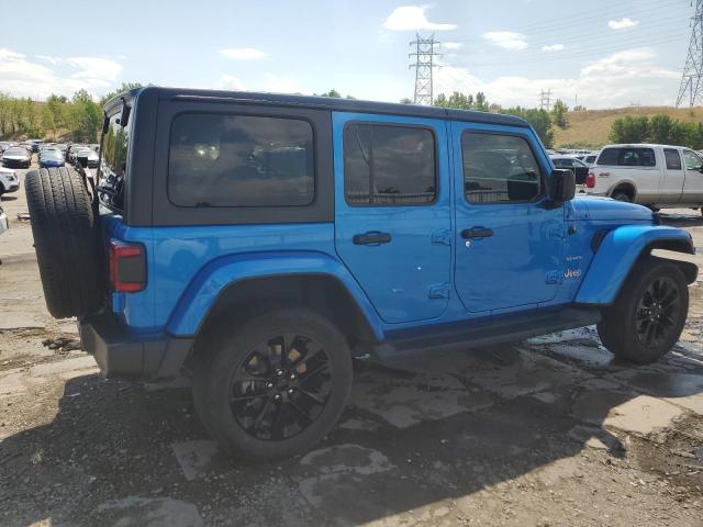 1C4JJXP63NW250034 - 2022 JEEP WRANGLER U SAHARA 4XE BLUE photo 3