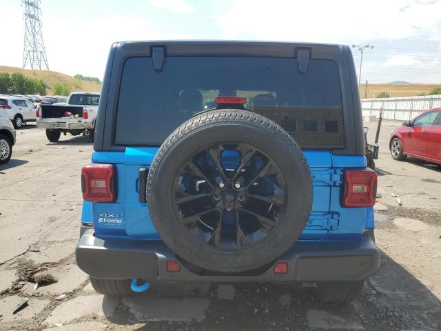 1C4JJXP63NW250034 - 2022 JEEP WRANGLER U SAHARA 4XE BLUE photo 6