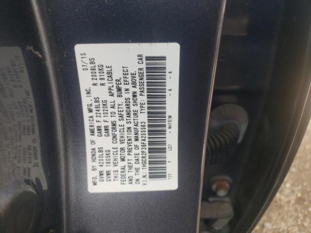 1HGCR2F36FA255563 - 2015 HONDA ACCORD LX GRAY photo 12