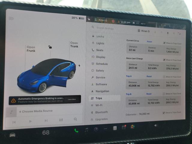 5YJ3E1EB4LF666962 - 2020 TESLA MODEL 3 Mavi foto 9