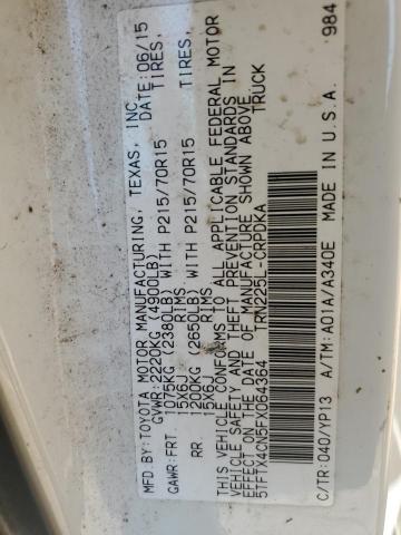 5TFTX4CN5FX064364 - 2015 TOYOTA TACOMA ACCESS CAB Ağ foto 12