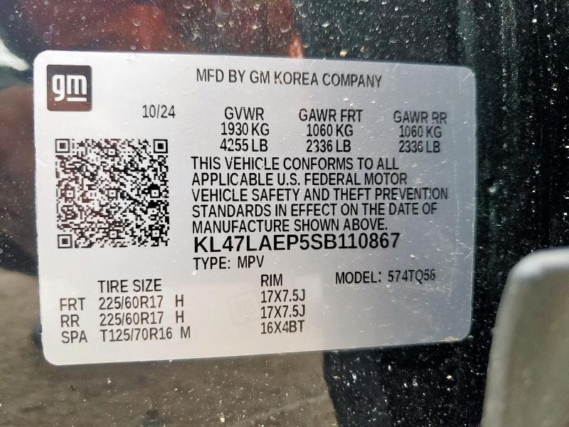 KL47LAEP5SB110867 - 2025 BUICK ENVISTA PREFERRED BLACK photo 13