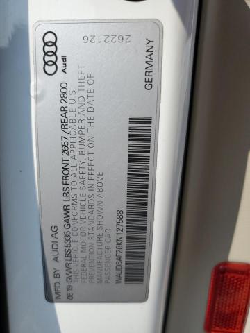 WAUD8AF28KN127588 - 2019 AUDI A6 PREMIUM WHITE photo 12