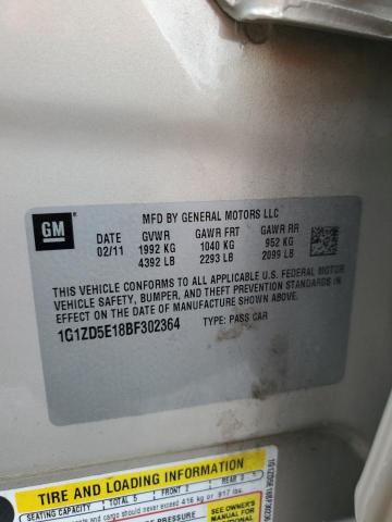 1G1ZD5E18BF302364 - 2011 CHEVROLET MALIBU 2LT Dorado foto 12