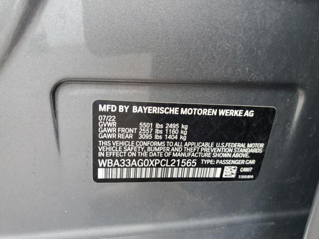 WBA33AG0XPCL21565 - 2023 BMW 530XE GRAY photo 13