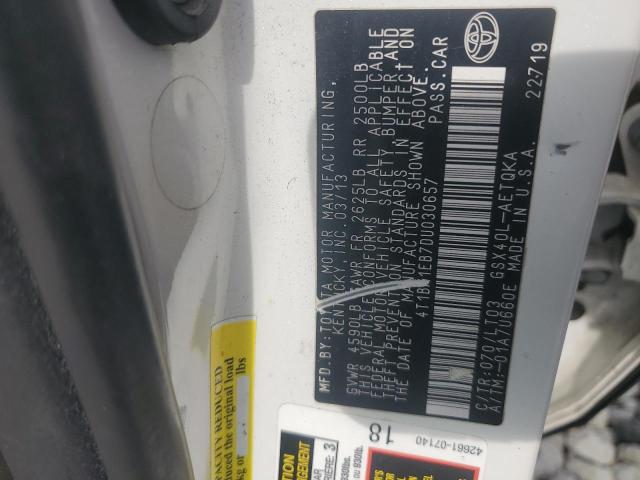 4T1BK1EB7DU030657 - 2013 TOYOTA AVALON BASE Ağ foto 12