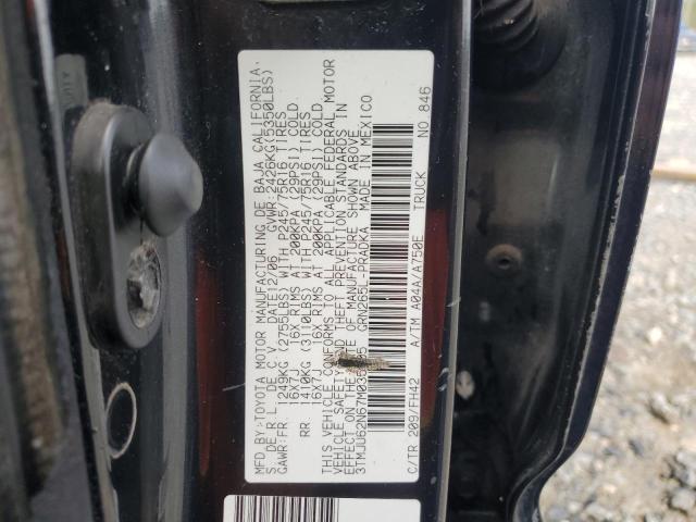 3TMJU62N67M035105 - 2007 TOYOTA TACOMA DOUBLE CAB PRERUNNER BLACK photo 13