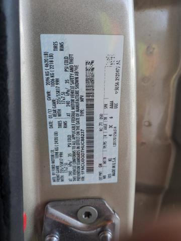 1FMCU0GD7HUC88237 - 2017 FORD ESCAPE SE 棕色 照片 12