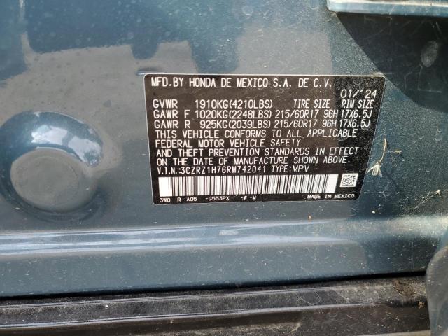 3CZRZ1H76RM742041 - 2024 HONDA HR-V EXL 灰色 照片 13