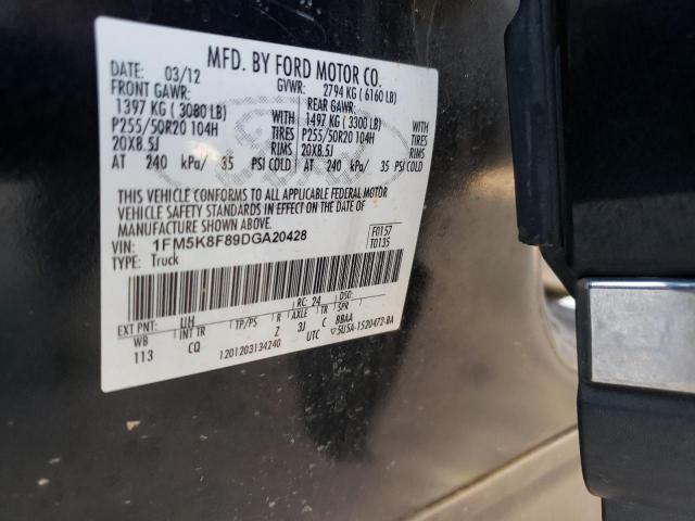 1FM5K8F89DGA20428 - 2013 FORD EXPLORER LIMITED Қара фото 14