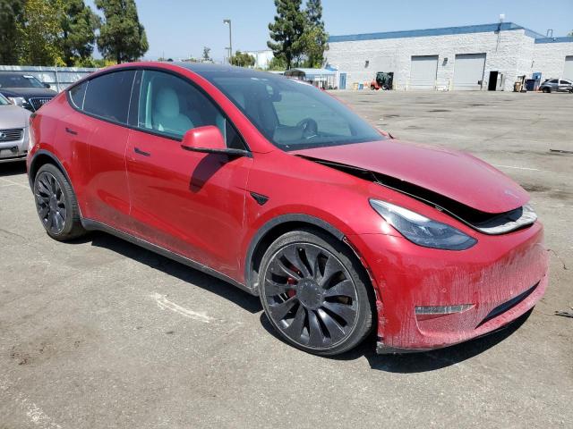 7SAYGDEF7NF343659 - 2022 TESLA MODEL Y 红色 照片 4