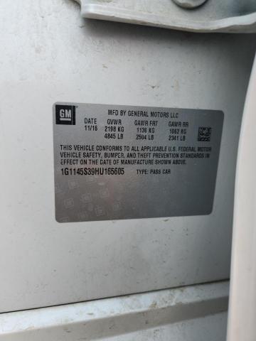 1G1145S39HU165605 - 2017 CHEVROLET IMPALA PREMIER 白色 照片 12