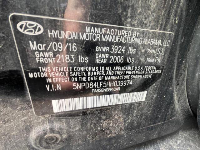 5NPD84LF5HH039974 - 2017 HYUNDAI ELANTRA SE BLACK photo 10