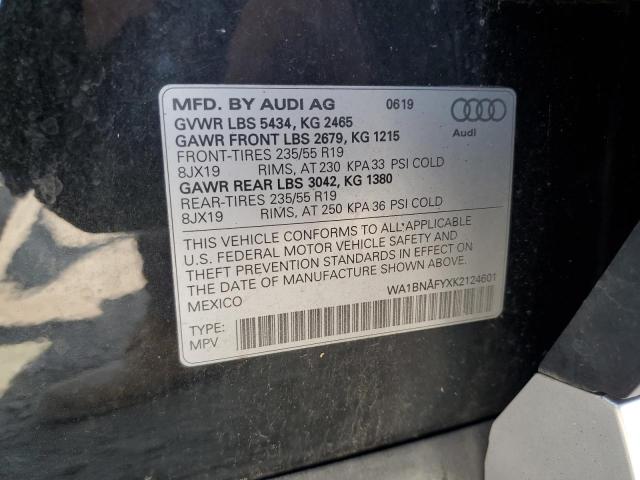 WA1BNAFYXK2124601 - 2019 AUDI Q5 PREMIUM PLUS BLACK photo 13