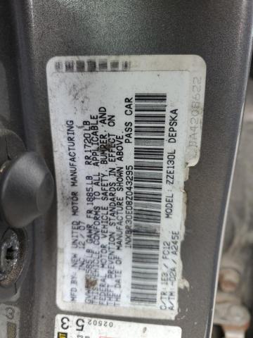 1NXBR30E08Z043295 - 2008 TOYOTA COROLLA CE GRAY photo 12