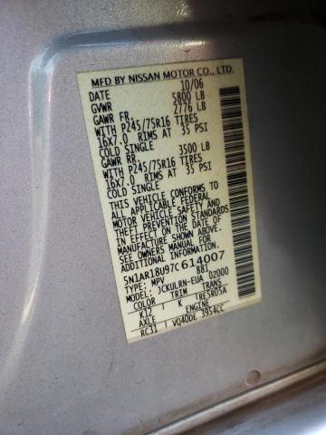 5N1AR18U97C614007 - 2007 NISSAN PATHFINDER LE 银色 照片 13