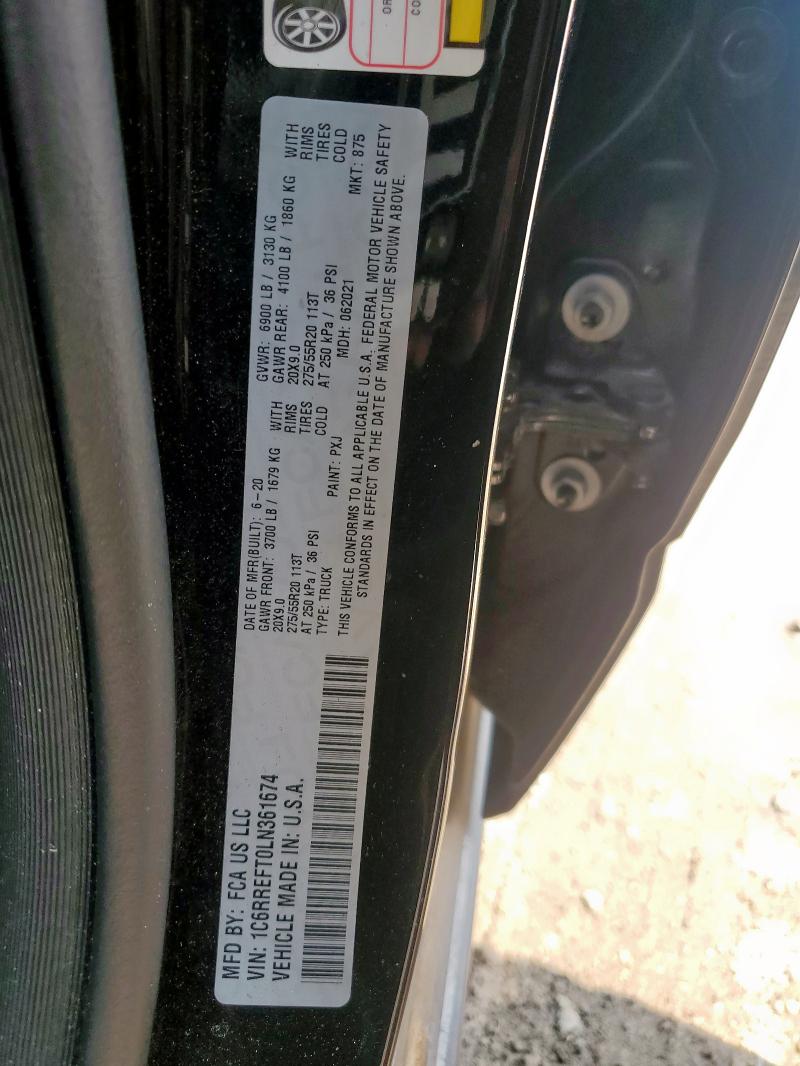 1C6RREFT0LN361674 - 2020 RAM 1500 BIG HORN/LONE STAR BLACK photo 13