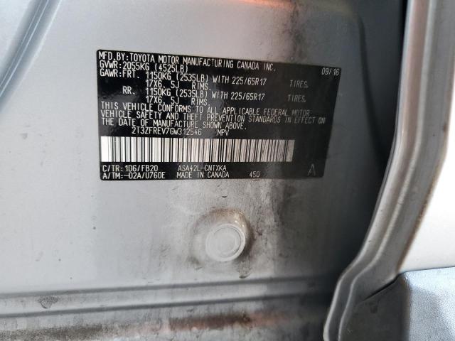 2T3ZFREV7GW312546 - 2016 TOYOTA RAV4 LE SILVER photo 13