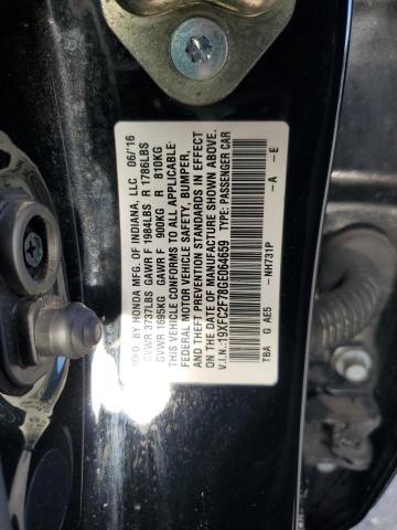 19XFC2F78GE064659 - 2016 HONDA CIVIC EX 黑色 照片 13