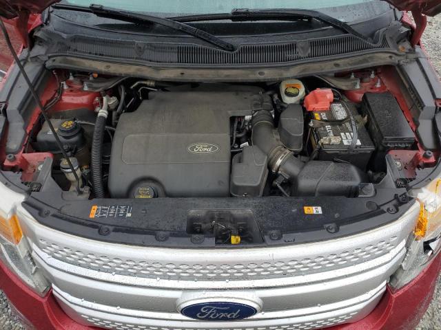 1FM5K7D88DGB50844 - 2013 FORD EXPLORER XLT წითელი ფოტო 12