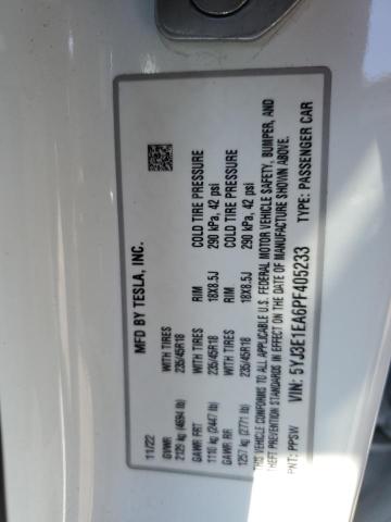 5YJ3E1EA6PF405233 - 2023 TESLA MODEL 3 WHITE photo 13