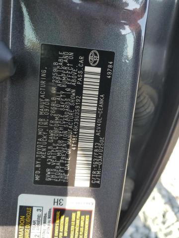 4T1BE46K39U359192 - 2009 TOYOTA CAMRY BASE Boz foto 13