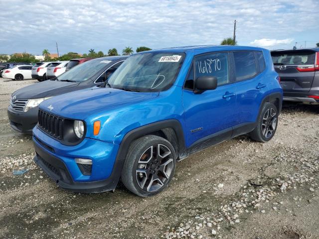 ZACNJAAB9LPL74319 - 2020 JEEP RENEGADE SPORT BLUE photo 1