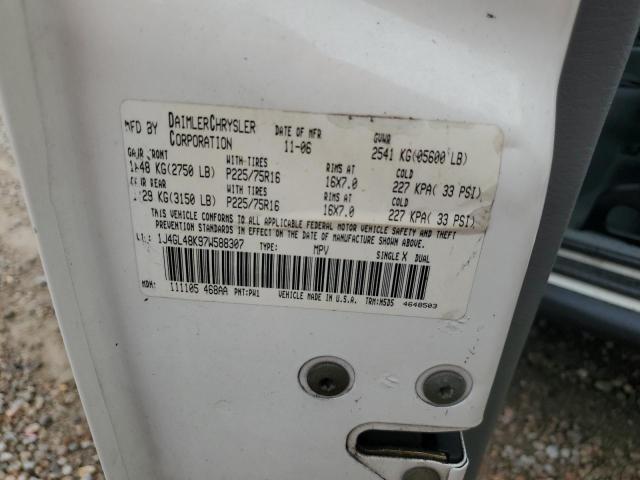 1J4GL48K97W588307 - 2007 JEEP LIBERTY SPORT 白色 照片 12