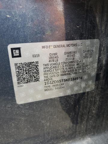 1G1ZD5ST5KF184974 - 2019 CHEVROLET MALIBU LT GRAY photo 13