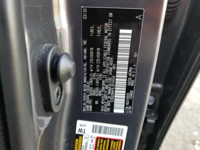 5TDGZRAH1LS014648 - 2020 TOYOTA HIGHLANDER XLE GRAY photo 12