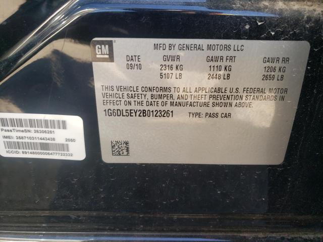 1G6DL5EY2B0123261 - 2011 CADILLAC CTS PERFORMANCE COLLECTION Черный фото 12