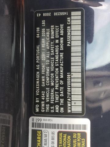 WVWFA71F08V050091 - 2008 VOLKSWAGEN EOS LUX 蓝色 照片 12