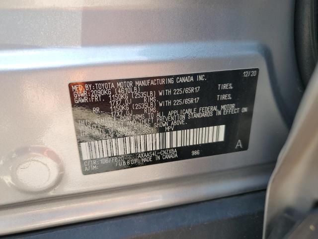 2T3F1RFVXMC168651 - 2021 TOYOTA RAV4 LE SILVER photo 13