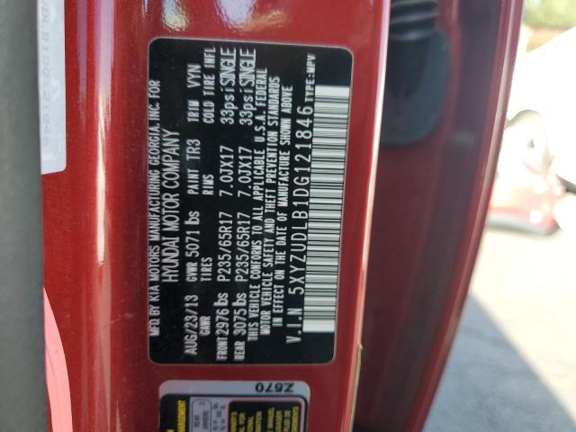 5XYZUDLB1DG121846 - 2013 HYUNDAI SANTA FE S RED photo 14