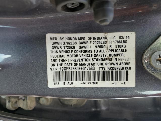 19XFB2F80EE017683 - 2014 HONDA CIVIC EX CHARCOAL photo 13