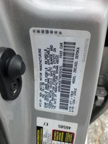 1NXBU40E79Z032431 - 2009 TOYOTA COROLLA BASE Сріблястий фото 12