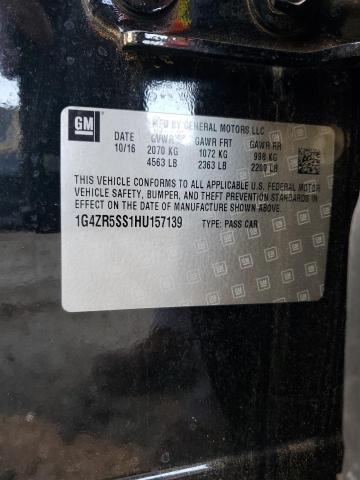 1G4ZR5SS1HU157139 - 2017 BUICK LACROSSE PREMIUM Սև լուսանկար 12