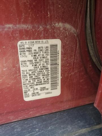 JN8AT2MV6HW264785 - 2017 NISSAN ROGUE S MAROON photo 13