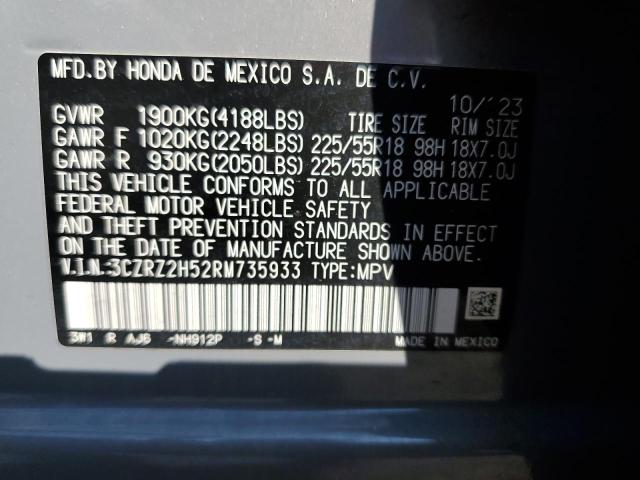 3CZRZ2H52RM735933 - 2024 HONDA HR-V SPORT 灰色 照片 13