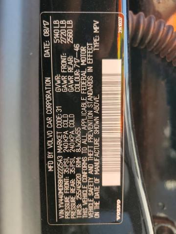 YV440MDR8H2222543 - 2017 VOLVO XC60 T5 DYNAMIC შავი ფოტო 13