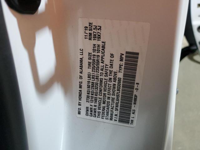 5FNRL6H97LB030980 - 2020 HONDA ODYSSEY ELITE WHITE photo 14