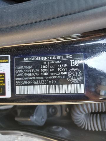 55SWF8EB6LU331610 - 2020 MERCEDES-BENZ C 300 4MATIC BLACK photo 12