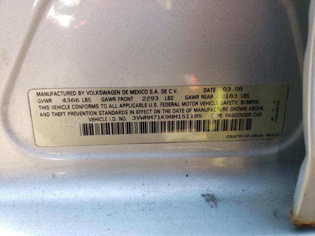 3VWRM71K98M151185 - 2008 VOLKSWAGEN JETTA SE SILVER photo 13