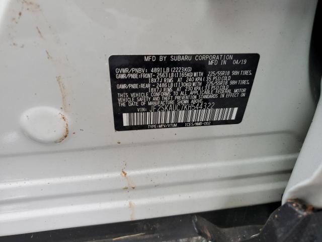 JF2SKAUC7KH544322 - 2019 SUBARU FORESTER LIMITED WHITE photo 12