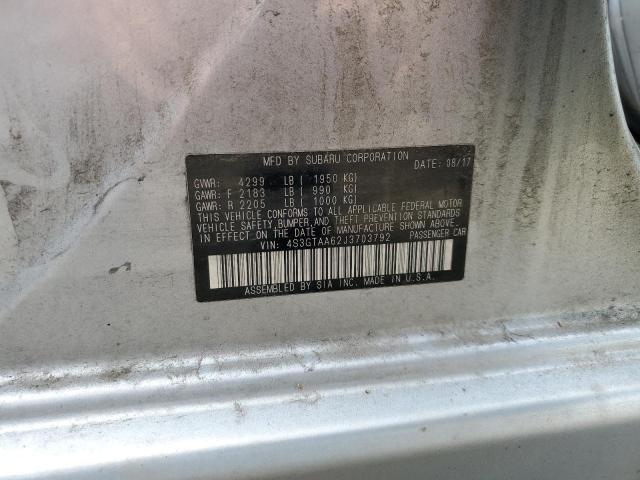 4S3GTAA62J3703792 - 2018 SUBARU IMPREZA SILVER photo 12