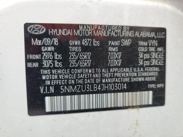 5NMZU3LB4JH103014 - 2018 HYUNDAI SANTA FE SPORT 白色 照片 14