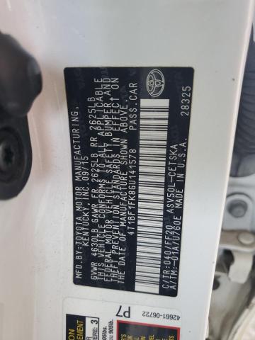 4T1BF1FK8GU141578 - 2016 TOYOTA CAMRY LE WHITE photo 12