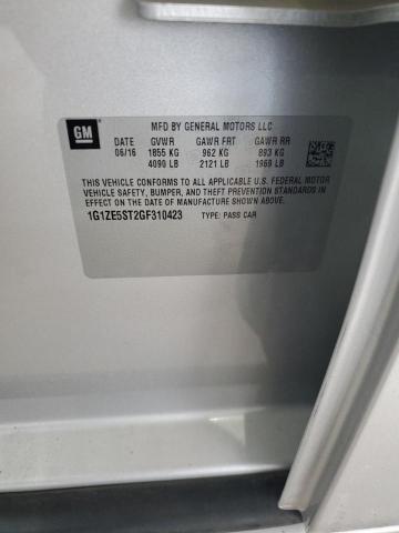 1G1ZE5ST2GF310423 - 2016 CHEVROLET MALIBU LT 银色 照片 12