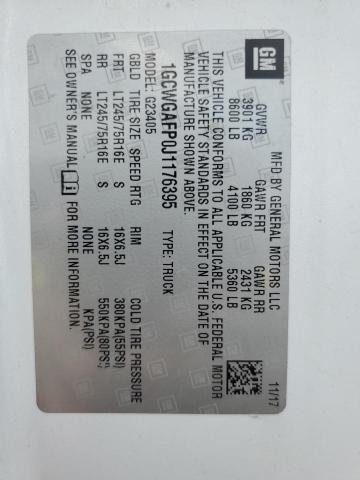 1GCWGAFP0J1176395 - 2018 CHEVROLET EXPRESS G2500 Ağ foto 19